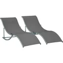 Set of 2 sun loungers garden loungers S