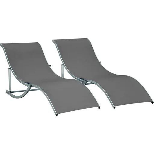 "Set of 2 sun loungers garden loungers S image"