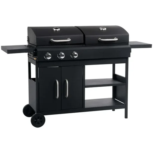 "Gas/charcoal grill with 3 burners image"