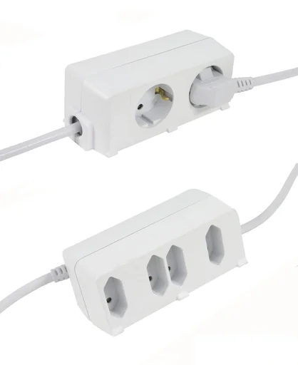 "Compact power strip BiniPlus 6i with 2 earthed and 4 Euro sockets image"