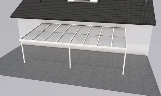 "Patio roof Premium, white, 8125 x 4060 mm - 10 mm laminated safety glass (VSG) image"