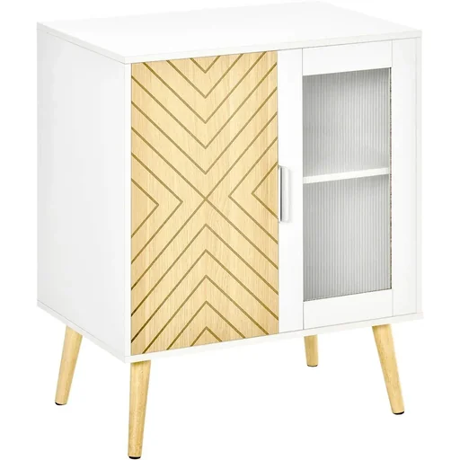 "Sideboard chest of drawers side cabinet storage cabinet with acrylic door and 2 adjustable shelves modern W image"