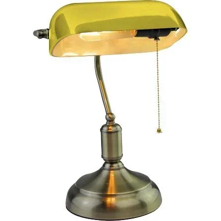 "VT-7151 Banker's lamp yellow glass - Retro vintage desk lamp - Notary lamp - E27 image"