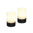 LED solar rattan table lamp set of 2