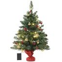 Christmas tree with holly berries green/red/gold