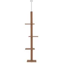 Scratching post wall mount, height adjustable, brown