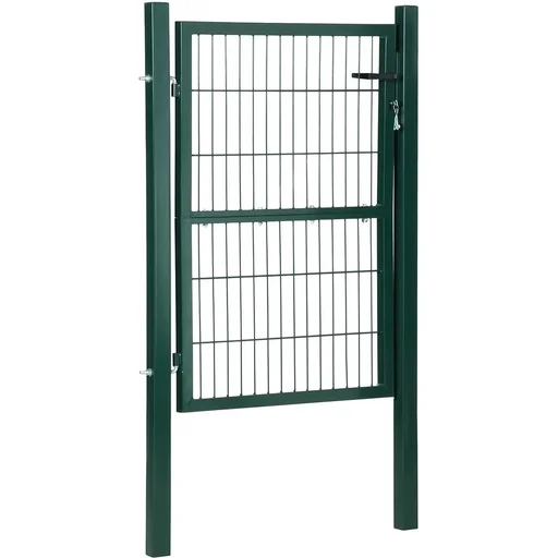 "Garden gate, garden door, fence gate, yard gate made of steel with handle, lock and keys, 97 x 170 cm, green image"