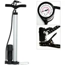 Aluminum floor/bicycle air pump with pressure gauge