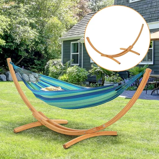"Hammock frame for hammock hammock stand with pull rope garden beach pine 325 x 120 x 118 cm up to 220 kg image"