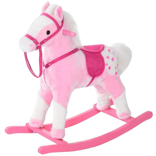 "Rocking horse children's rocking animal rocking toy neighing pink image"