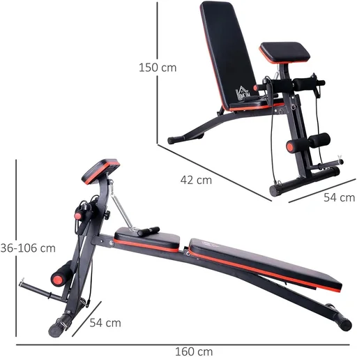 "Multifunction weight bench black/red image"