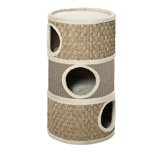 "Cat scratching post, scratching barrel for cats, 3 levels, cat tree, climbing tree, cat furniture with sisal plush, 37.5 x 37.5 x 70 cm image"