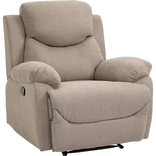 "Relaxing chair, single sofa, reclining 150°, TV chair, linen beige, 97 x 96 x 105.5 cm image"