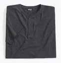 T-shirt with button placket, color anthracite, size M