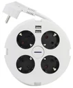 PowerDisc 4-way power strip with 2 USB ports
