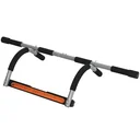 Pull-up bar, training bracket, multifunctional door bar, steel, foam, PE, black+grey, 92x40x17 cm