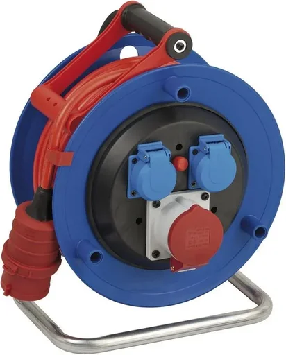 "CEE cable reel Garant IP44, special plastic, 2 x 230V socket, 1 x 400V/16S socket, 25m image"