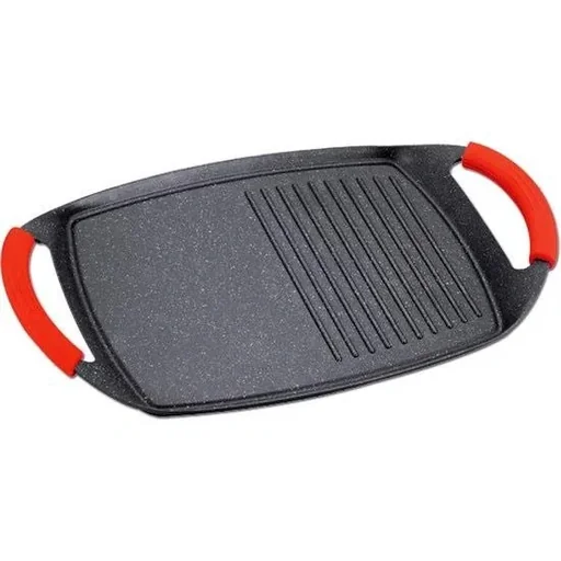 "Marble coated griddle plate with ribs - 47 cm image"
