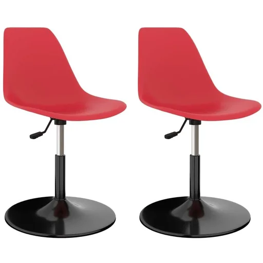 "Dining table chairs swivel 2 pieces PP red image"