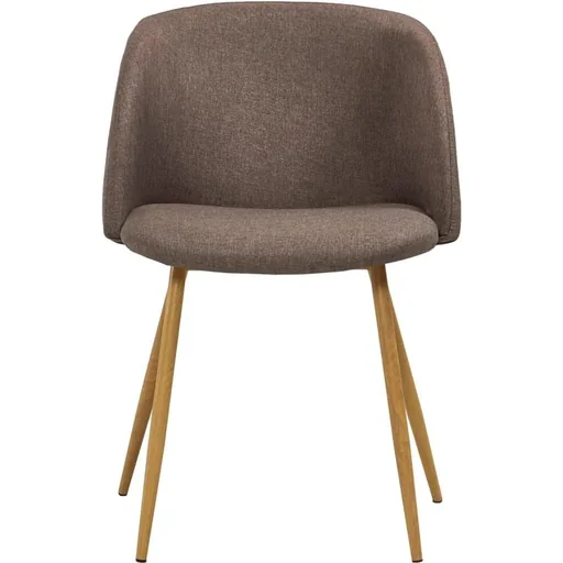 "2-piece dining room chairs, brown fabric image"
