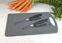 Cutting board with paring and vegetable knife