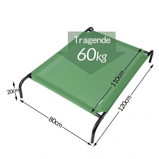 "Cadoca XL pet bed raised green image"