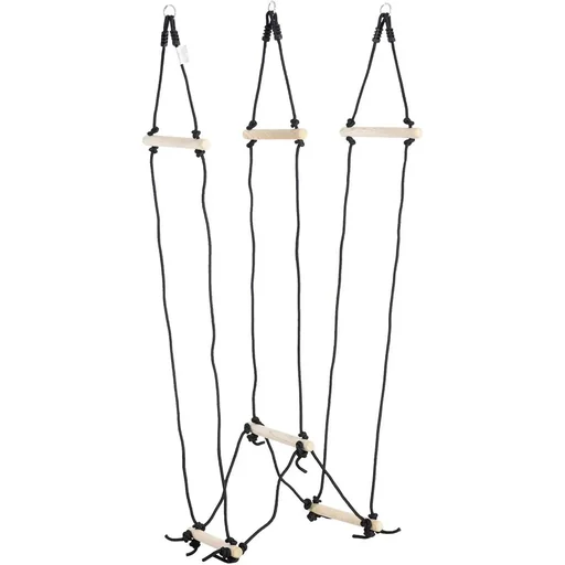 "Climbing rope with wooden rungs, for ages 3-14, 88 x 40 x 165 cm image"