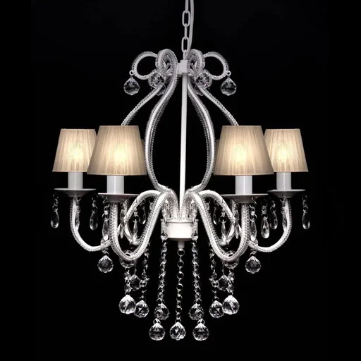"Maria Theresia 6-arm chandelier with white lampshades image"