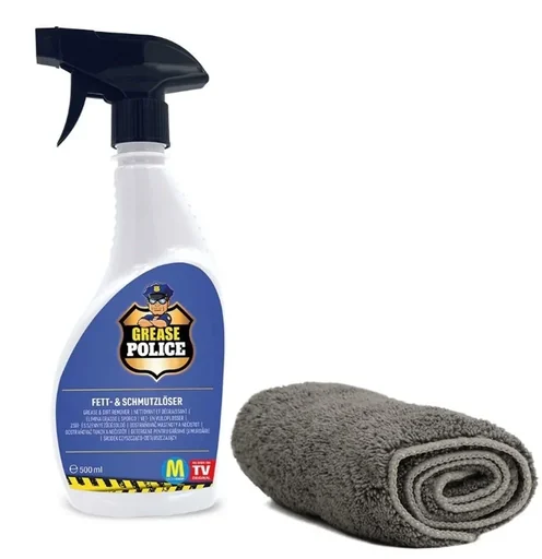 "Grease and dirt remover Grease Police, 500 ml including microfiber cloth image"