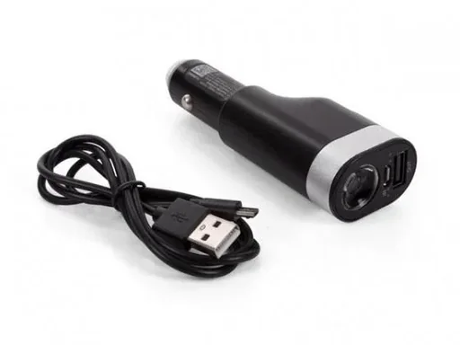 "6-in-1 car charger / power bank / LED flashlight / seatbelt cutter / emergency hammer image"