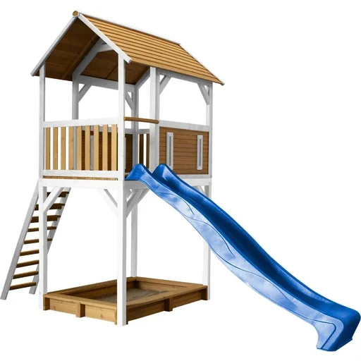 "Dory Play Tower Brown/White - Blue Slide image"