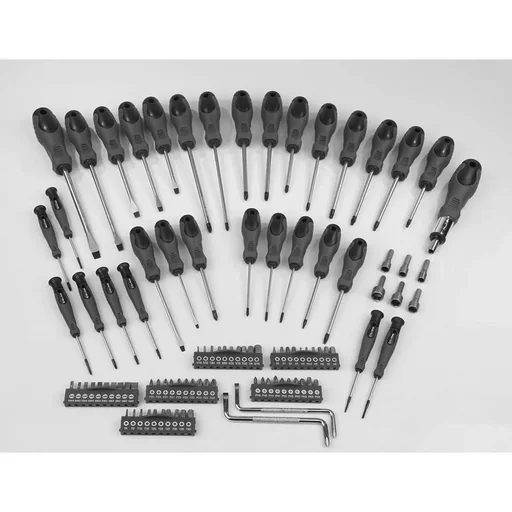"Screwdriver and BIT SET - 100 PIECES Including holder image"