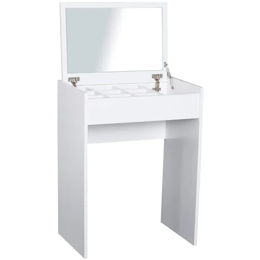 "Dressing table cosmetic table with stool white 60 x 40 x 79cm image"