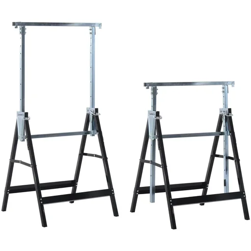 "2 x scaffolding trestle folding trestle steel black image"