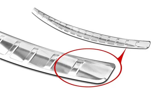 "Stainless steel loading sill protector, Mercedes C Class W205 Sedan, 2014-2018, FL 2018>. OEM quality, brushed. image"