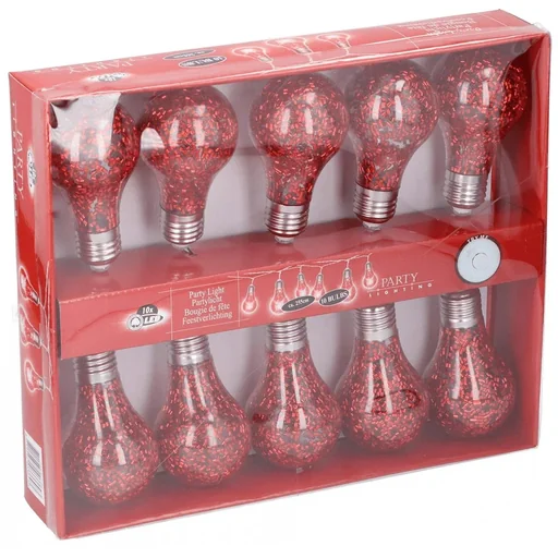 "Party lighting Christmas lights LED 225 cm Red 10 pieces image"