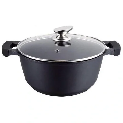 "Casserole dish - with glass lid - 36 cm - Black image"