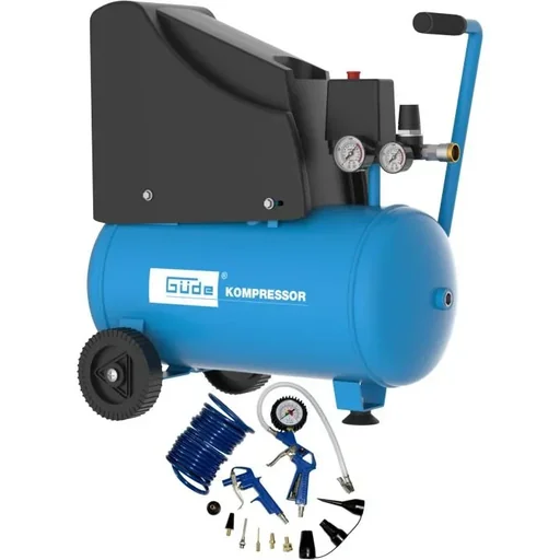 "Compressor 220/8/24 oil-free including 5 m hose 13-piece with wheels image"