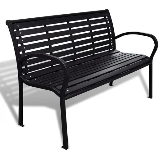 "Garden bench 125 cm steel and HKC black image"