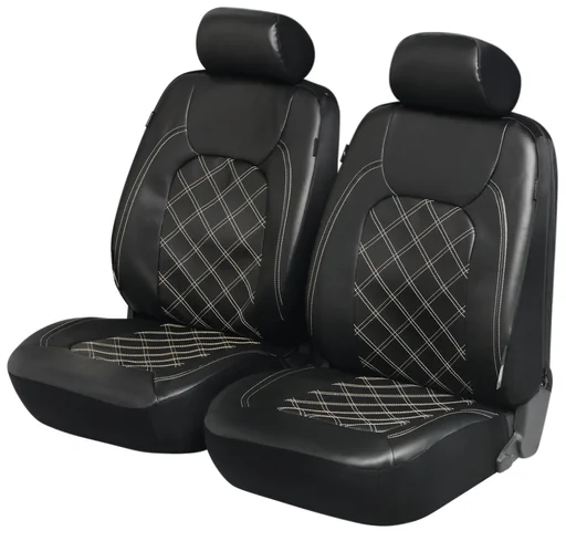 "Car seat covers ZIPP IT Deluxe Paddington made of artificial leather for front seats with zipper system image"