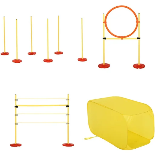 "Dog training obstacle course plastic, yellow image"