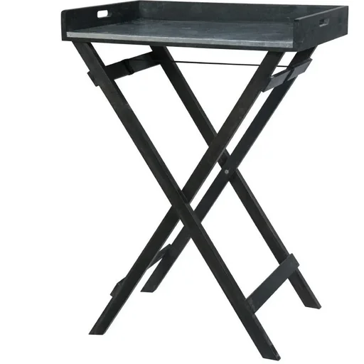 "Kebo Potty Table - Acacia Wood - Foldable - 70x50x90cm Black image"
