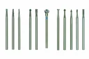 Fine milling cutter set (tungsten-vanadium steel), 5 pieces (wheel, ball, cone, cylinder, ellipse)