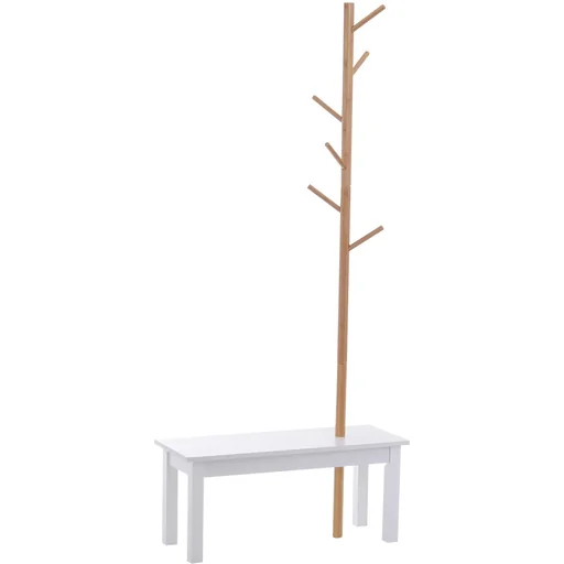 "Coat rack coat hook coat rack with bench tree design branches 6 hooks image"