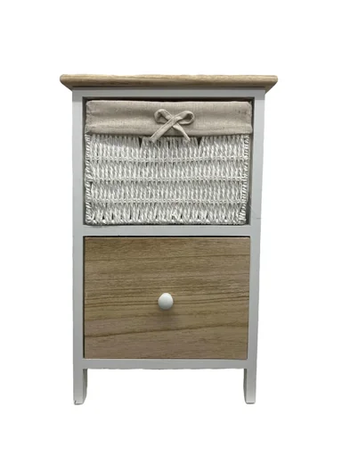 "Wooden chest of drawers with 2 drawers image"