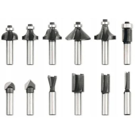 "12-piece milling cutter set - 8 mm shank image"