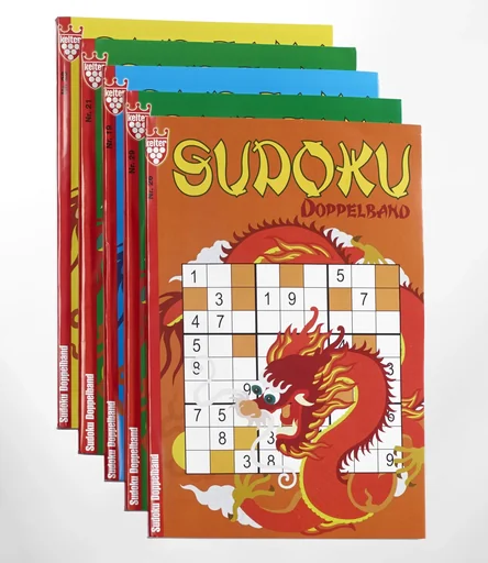 "Sudoku in a pack, 5 double volumes of 128 pages each image"