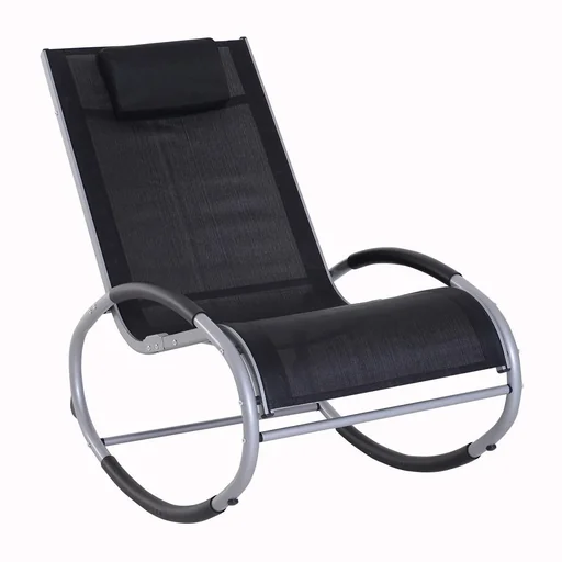 "Rocking chair with pillow gray image"