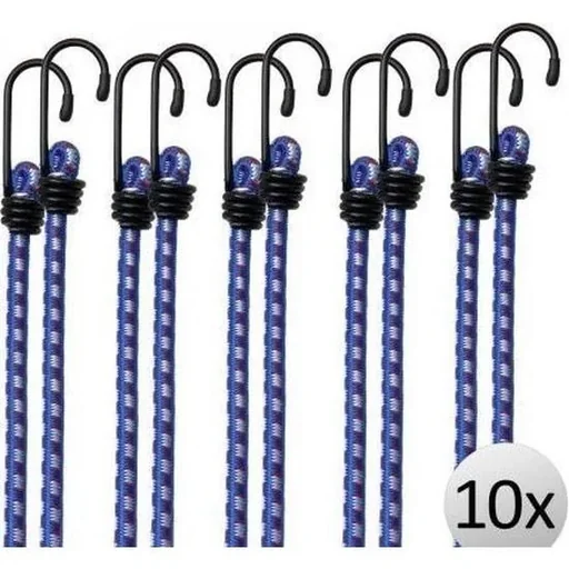 "Quick tie with spider hook 30 cm x 8 mm diameter - blue - 10 pieces image"