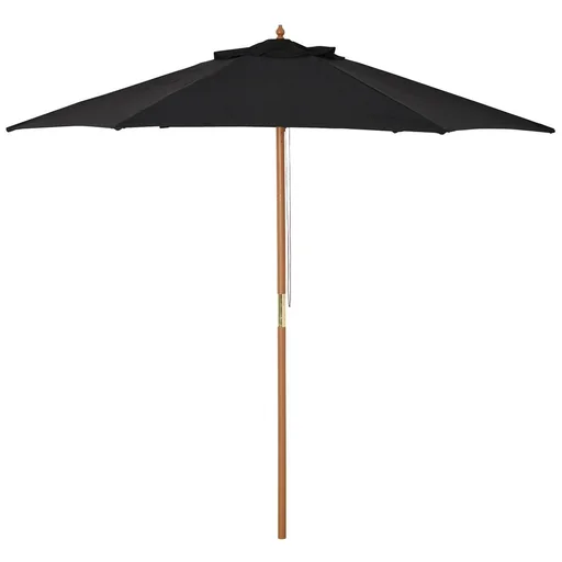 "Parasol, garden umbrella, 3-tier, sun protection, bamboo 180/polyester, black, Ø2.5 x 2.3 m image"
